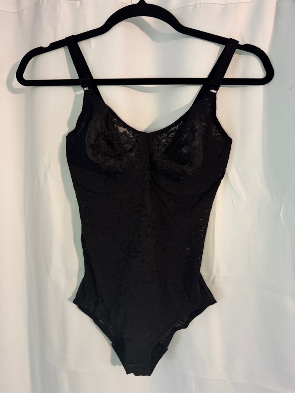 Bali Black Lace Bodysuit with Underwire Cups 38DD